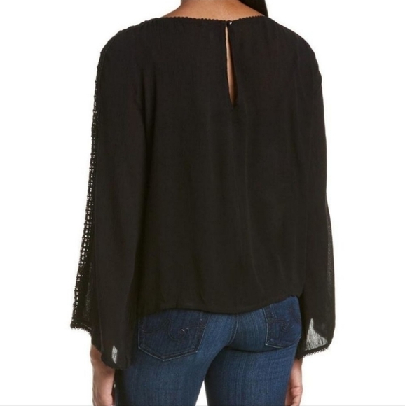 KUT FROM THE KLOTH Black Lace Long Bell Sleeve Top - Picture 2 of 11